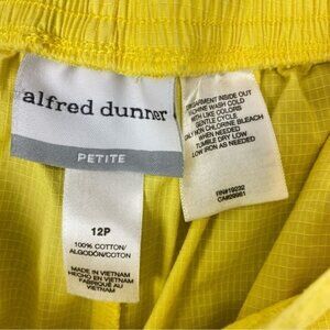 Alfred Dunner Capris Sz 12P Cotton Lightweight Pull On Elastic Split Hem